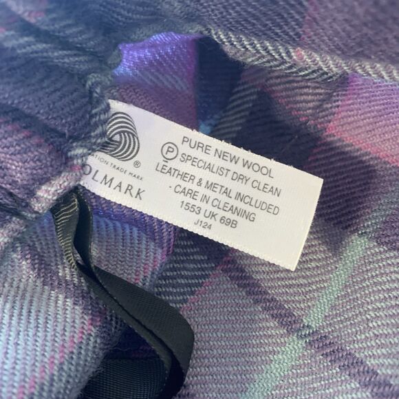 JAMES PRINGLE WEAVERS Ferguson Tartan Pleated Kilt & Scarf Buckles Wool Purple - Picture 11 of 15